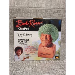 Chia Pet Bob Ross with Seed Pack Decorative Pottery Planter The Joy of Painting
